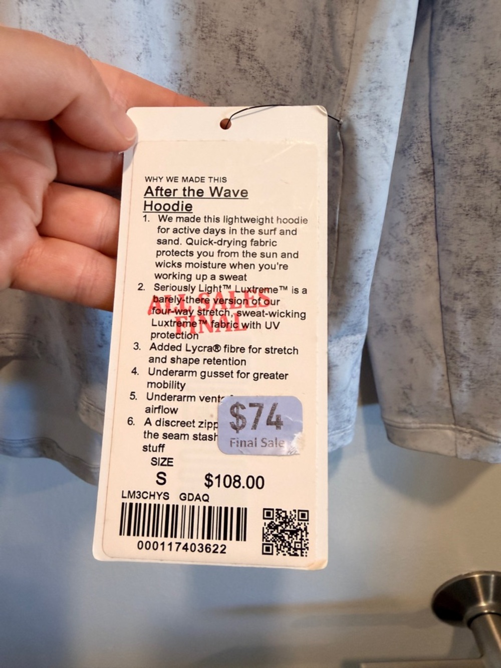 lululemon athletica light gray marbled hooded pullover - Picture 3 of 9